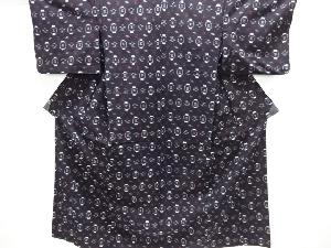 木綿絣 単衣着物 綿 花柄 濃紺 ビンテージ着物 A-2455 木綿絣 単衣着物 綿 花柄 濃紺 ビンテージ着物【未使用品】A-2455